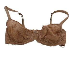 Victoria’s Secret Bra 34D Brown Lace Unlined Demi